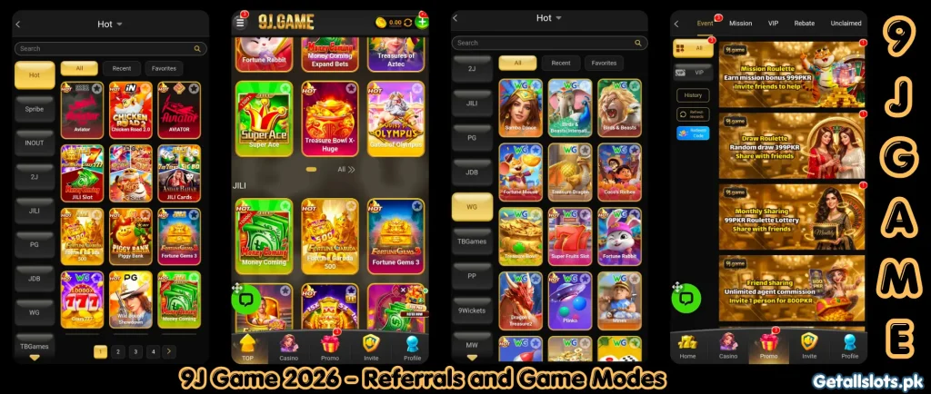 9J Game 2026 game modes with referral rewards and daily bonus earning opportunities