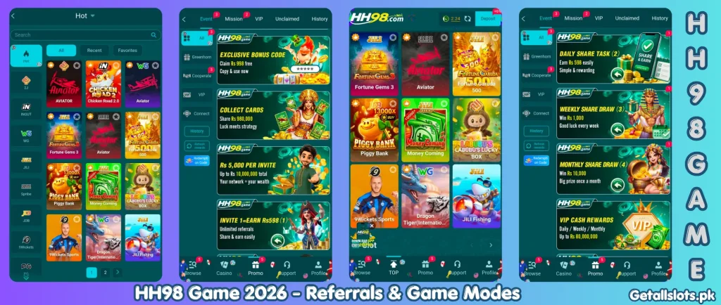 HH98 Game Modes & Referral Rewards 2026