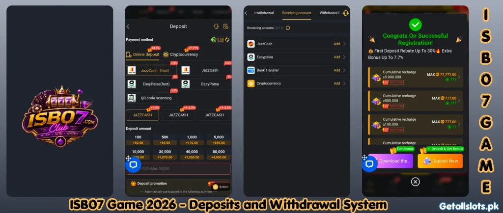 ISB07 Game 2026 payment gateway offering secure deposits, fast withdrawals, and trusted transaction verification