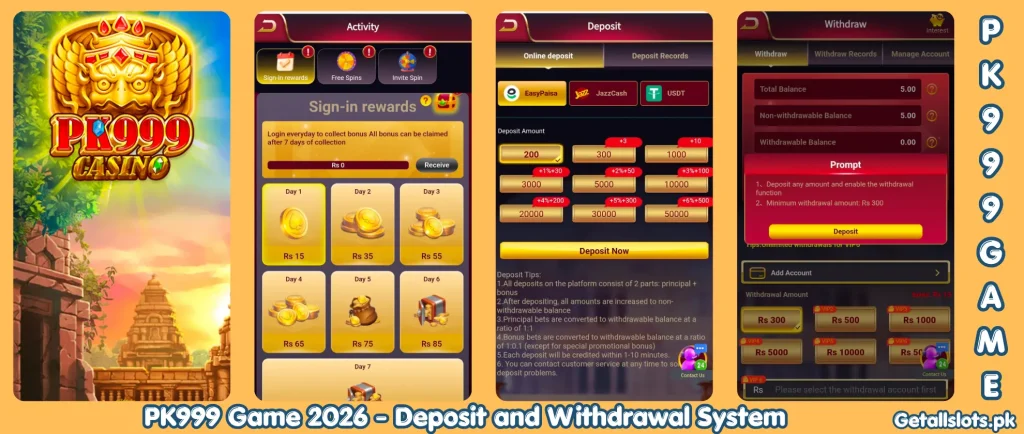 PK999 Game latest APK 2026 interface with secure login and instant withdrawals