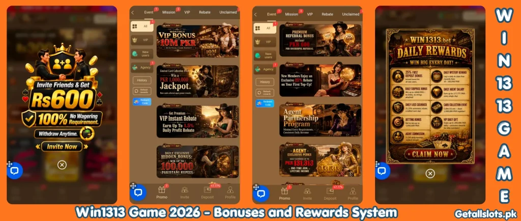 Win1313 Game with daily rewards and bonus offers