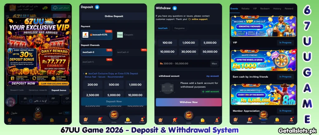 67UU Game 2026 deposit and withdrawal payment system